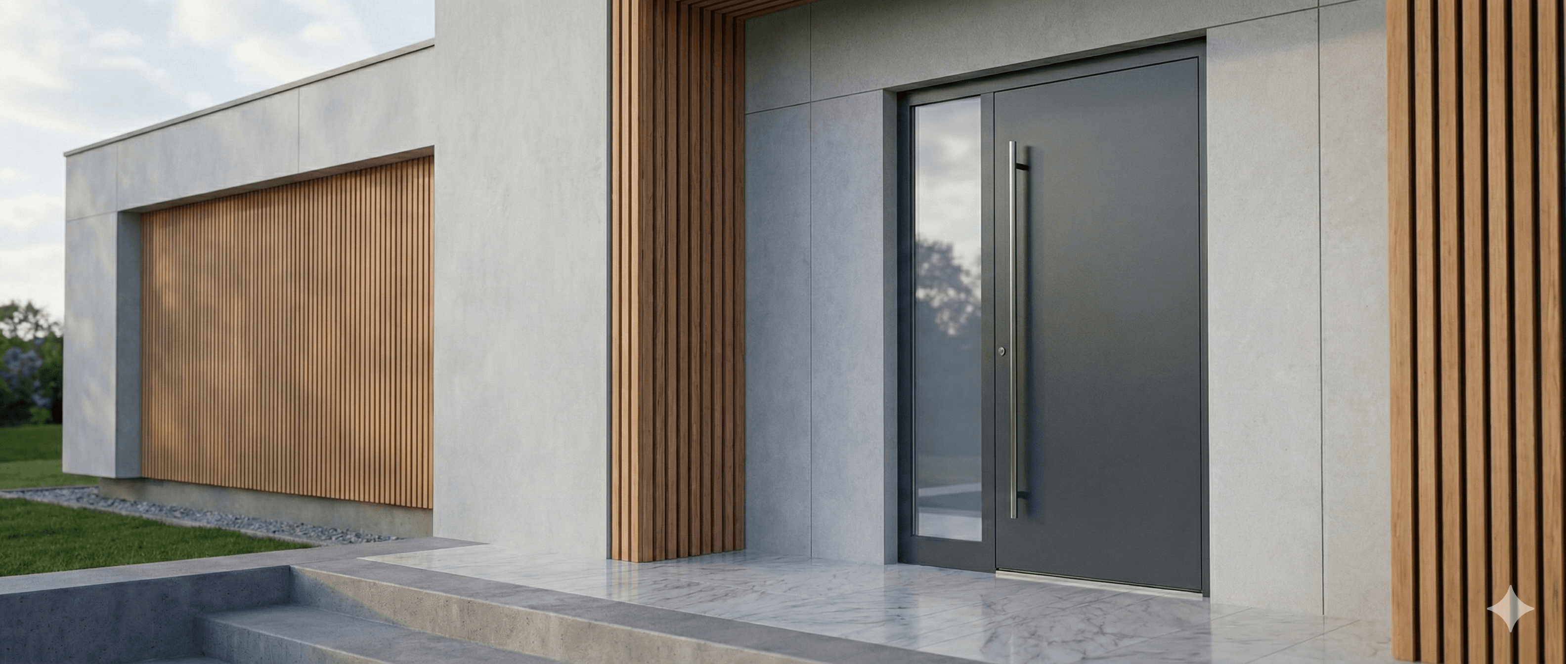 Modern aluminum windows in a contemporary house