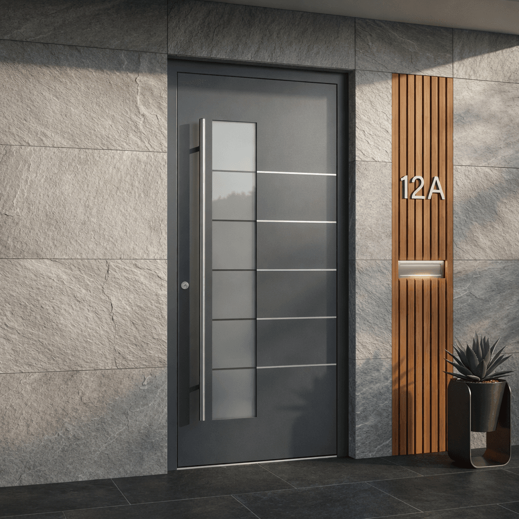 Metron — contemporary door with integrated glazing