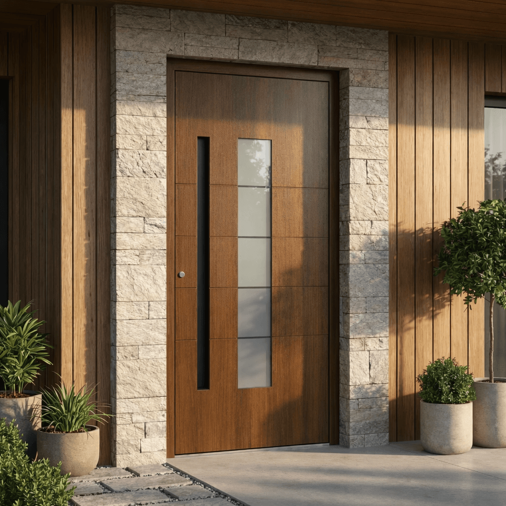 Metron — walnut timber door