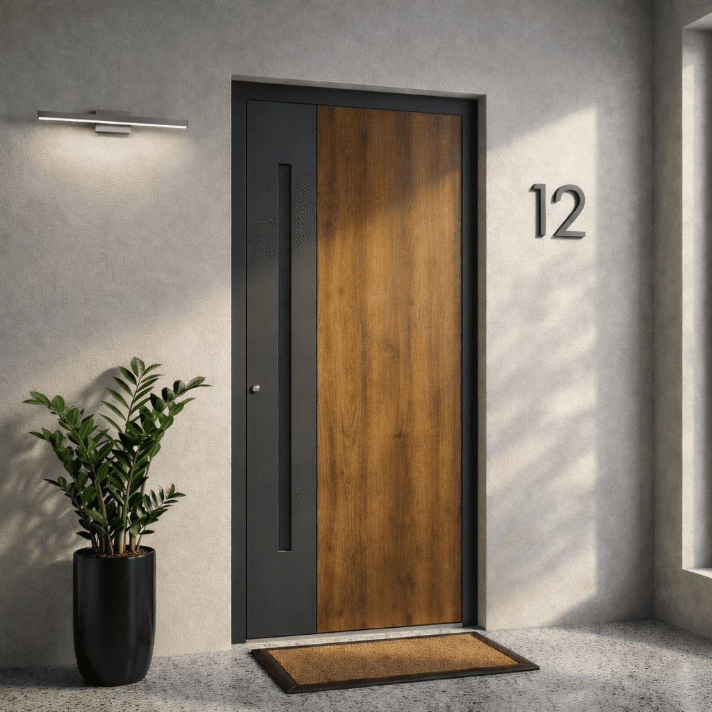 Metron — two-tone door with vertical accent